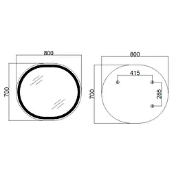 Дзеркало Qtap Gemini 800x700 з LED-підсвічуванням Touch, з антизапотіванням, з димером температури кольору (3000-6500K) Reverse QT2578R8072B - мініатюра 2