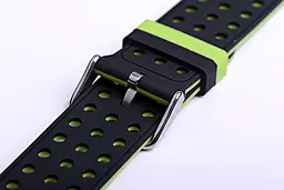 Подвійний ремінець Primo з перфорацією для Apple Watch 42 мм, 44 мм, 45 мм Black Green - мініатюра 7