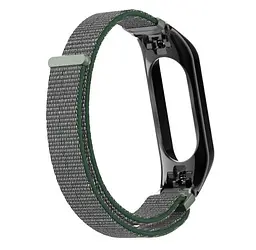 Нейлоновий ремінець Primo для фітнес-браслета Xiaomi Mi Band 3 Black Army Green - мініатюра 3