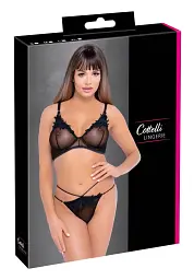 Комплект білизни Cottelli Lingerie Bra and Rio L чорний - мініатюра 5