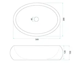 Умивальник Rea Mika накладний 50x38 см black matt REA-U4333 - мініатюра 2