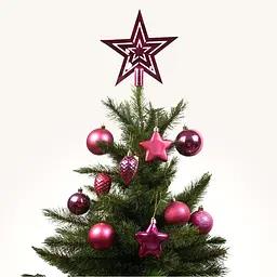 Ялинкові кулі та прикраси House of Seasons пластикові 6-8/20 см 40 шт. фуксія (8720967923649) - мініатюра 2