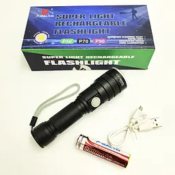 Ліхтар акумуляторний світлодіодний ручний із зумом 18650 battery UKC BL 611 P50 - мініатюра 3
