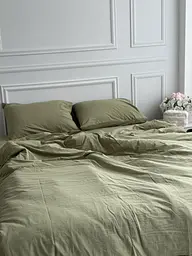 Постільна білизна сімейна Dushka Home Варена бавовна преміум 21699 160х215х2 см фісташкова - мініатюра 5
