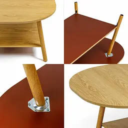 Столик журнальний кавовий овальний з полицею SW-00003363 120x60x41.5 см Wood Brown - мініатюра 3