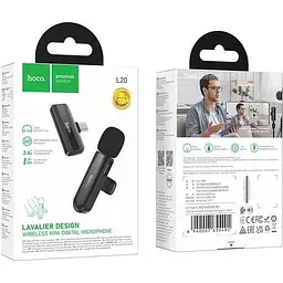 Мікрофонна радіосистема Hoco L20 USB-C Black (6942007655491) [158602] - мініатюра 7