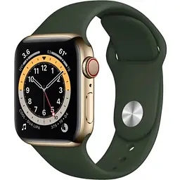 Смарт-часы Apple Watch Series 6 GPS + Cellular 40mm Gold Stainless Steel Case w. Cyprus Green Sport B. M02W3
