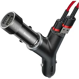 Автомобільний зарядний пристрій Baseus Y Type Car Charger Black (CCALL-YX01) [169696] - мініатюра 5