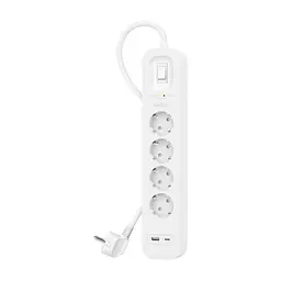 Мережевий фільтр живлення Belkin 4хТипF, 16А, USB-A/USB-C 18Вт, 2м (SRB001VF2M-V2) - мініатюра 2