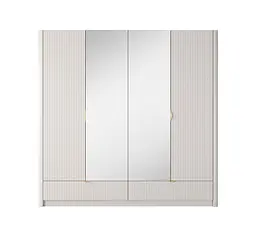 Шафа для одягу Perfect Home Ланте / Lante 4-дверна з дзеркалом і золотими ручками 4D2S/213 Беж (PFH-091124) - мініатюра 5