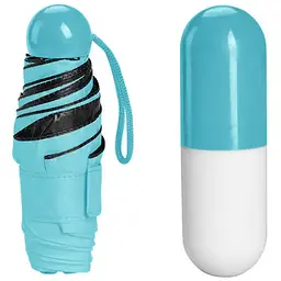 Кишенькова парасолька у футлярі-капсулі UFT Umbrella U1 Light blue - мініатюра 3