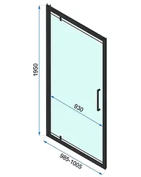 Душова кабіна Rea Rapid Swing 100x100 black пристінна REA-KPL-009957, Чорний матовий, Універсальна, прозрачний, Чорний матовий - мініатюра 6
