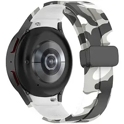 Ремінець для Samsung Galaxy Watch 4 Classic 46mm - біло-чорний ширина кріплення 20мм силікон Watchbands Cls-color (W30-8WB87751991) - мініатюра 4