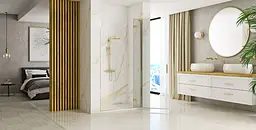 Душові двері Rea Hugo 90 brushed gold REA-K8411 - мініатюра 3