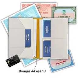 Органайзер для документів А5 бежевий, папка Family Documents з листям - мініатюра 3