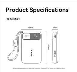 Зовнішній акумулятор Power Bank Baseus EnerFill FC11 10000mAh 22.5W E00304 чорний - мініатюра 5