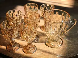 Набір для напоїв 7 предметів Дзеркальний смарагд бурштин OLens DV-07204DL/BH-yantar