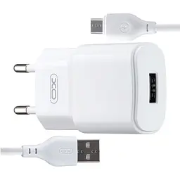 Мережевий зарядний пристрій XO L73 EU 2.4A Single port charger with type C cable Білий