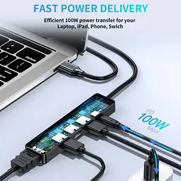 Док-станція USB 3.0 ->HDMI 4K30Hz/USB2.0x2/USB 3.0/USB-C PD 100W 5 in 1 Hub Choetech - мініатюра 4