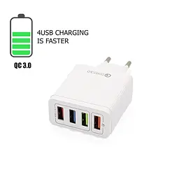 Блок живлення - зарядний пристрій 4 порти Qualcomm Quick Charge QC-04 - мініатюра 2