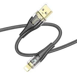 Кабель HOCO U121 Золотистий standard Прозорий Discovery Edition charging data cable iP 1m. Чорний