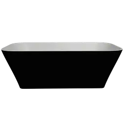 Окремостояча матова ванна Amidicon Atlant 150x75 з литого каменю, чорна матова ATLANT_150_BLACK_MAT