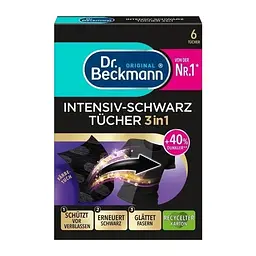 Серветки Dr. Beckmann 3 в 1 для оновлення чорного кольору, 6 шт
