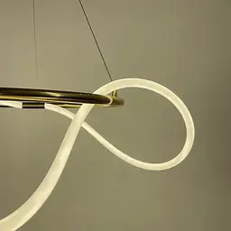 Кільцева латунна люстра з гнучкою LED стрічкою Ø85 см (кільце 60 см) | Арт. Y 410-600 AB | Line F - мініатюра 6