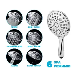 Водозберігаюча душова лійка DROP SPA6F-MULTI150 "Туман" із 6 SPA потоками - Економія 66% - мініатюра 2