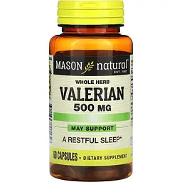 Валеріана Mason Natural Whole Herb Valerian 500 мг 60 капсул