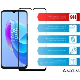 Скло захисне ACCLAB Full Glue Tecno Spark 9 Pro Black (1283126547300) - мініатюра 3