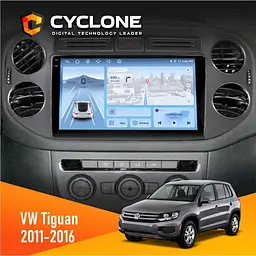 Штатна магнітола Volkswagen Tiguan 2011-2016 Black Cyclone C9-012 4x64 DSP 4G Cyclone (НФ-00007176)