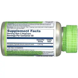 Пажитник Solaray Fenugreek Seed 620 мг 100 веганських капсул - мініатюра 3