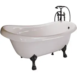 Ванна окремостояча глянцева Amidicon Symphony 167x78 біла з литого каменю чорні ніжки SYMFONIYA_167_bl_HL, Білий