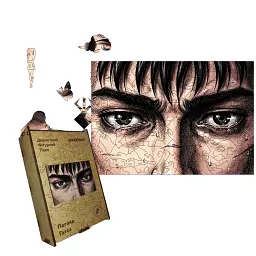 Дерев'яний фігурний пазл puzzlean Погляд Гатса, А3, Дерев'яна коробка 200 елементів