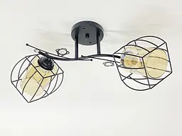 Стельова люстра на 2 плафони 91187C/2 чорна