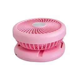Міні вентилятор на акумуляторі Mini Fan рожевий, складаний с USB, настільний - мініатюра 3