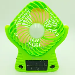 Вентилятор акумуляторний із сонячною батареєю та LED підсвічуванням з USB UKC JA-1991 зелений - мініатюра 7