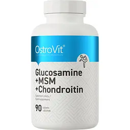 Для суглобів та зв'язок OstroVit Glucosamine + MSM + Chondroitin 90 таблеток