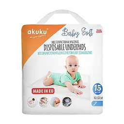 Пеленки для младенцев Akuku Baby Soft 40 x 60 см, 15 шт (A0500)