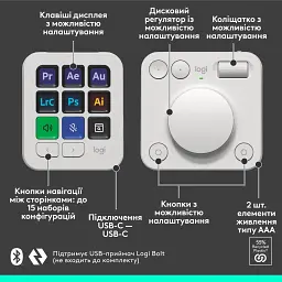 Набір блогера Logitech MX Creative Console White (920-012932) - мініатюра 7