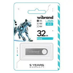 USB-флешнакопичувач Wibrand 32GB Puma сріблястий USB 2.0 (WI2.0/PU32U1S) - мініатюра 2