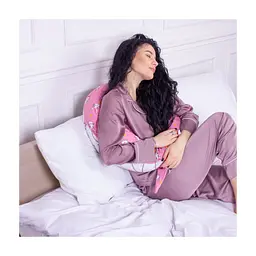 Подушка MirSon для вагітних та годування №8329 Print Line 17-0528 Bunnies pink Бязь 30х170х20 см (2200006200543) - мініатюра 6