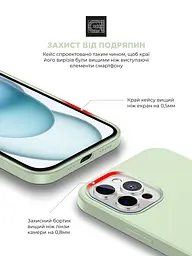 Силиконовый чехол с MagSafe для Apple iPhone 15, ICON2 MagCase, зеленый, противоударный, панель с мягкой подкладкой, защита всего корпуса, поддержка беспроводной зарядки, совместим с защитными стеклами и пленками, ArmorStandart (ARM77010) - мініатюра 5