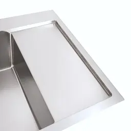Кухонна мийка Platinum Handmade PVD L з нержавіючої сталі 3 мм прямокутна 65x50x23 см (000037029) - мініатюра 3
