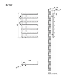 Рушникосушка дизайнерська Ideale Emma 11 7/780/500 чорний, Чорний - мініатюра 3