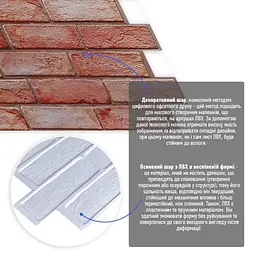 Декоративна панель Sticker Wall ПВХ 960х480х4мм Коричнево-рожева цегла SW-00001426 - мініатюра 2