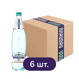 Упаковка мінеральної води Borjomi лікувально-столова сильногазована 1 л х 6 шт.