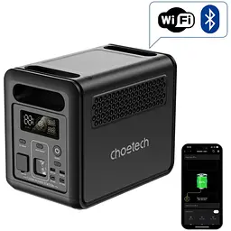 Зарядна станція Choetech BS068 1200Вт (1024Вт/г) AC,LiFePo4,MPPT, UPS, USB-C PD100 Вт - мініатюра 5