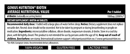 Вітамін Genius Nutrition Biotin B7 60 таблеток - мініатюра 2